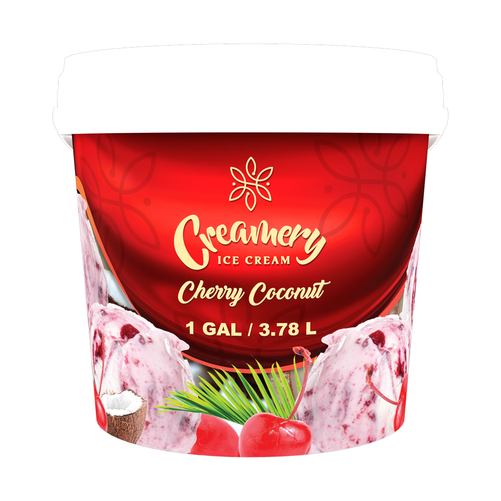 Creamery Ice Cream - Cherry Coconut - 1 Gal Creamery Ice Cream - Cherry Coconut - 1 Gal